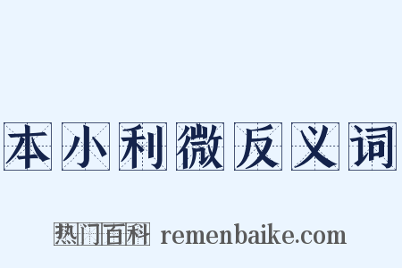 本小利微反义词是什么意思的图片